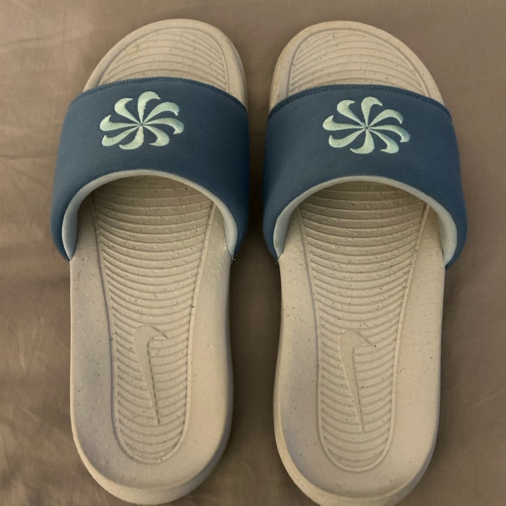 Nike Men’s Sandals Blue and Cream